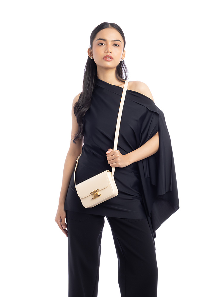 Shiny Calfskin Nano Triomphe Cream