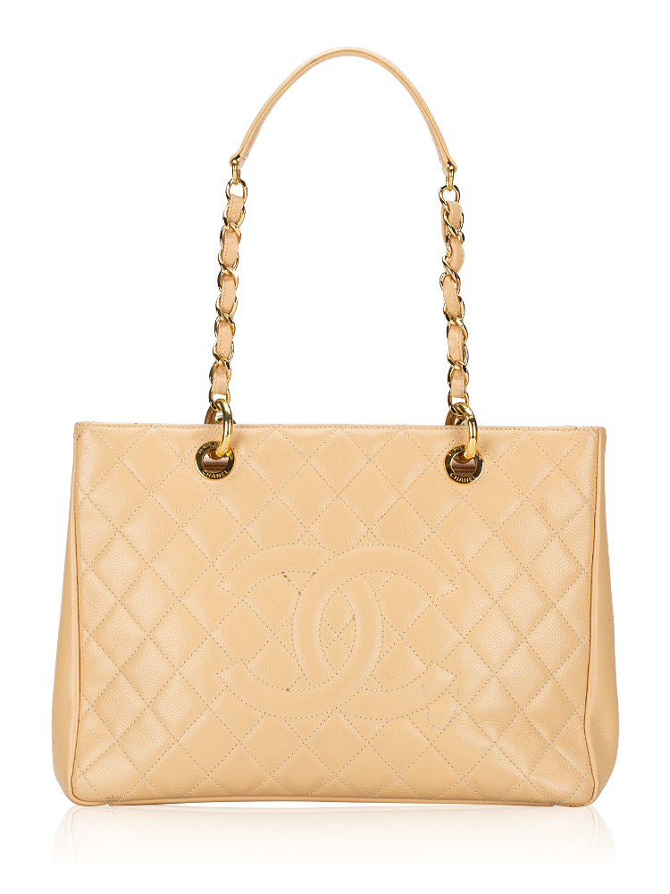 Caviar Grand Shopping Tote GST Beige