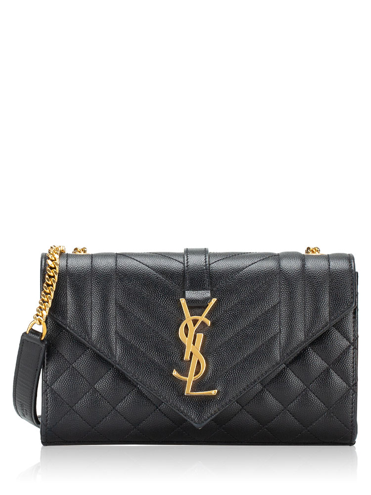 Grain De Poudre Triquilt Monogram College Small Shoulder Bag Black