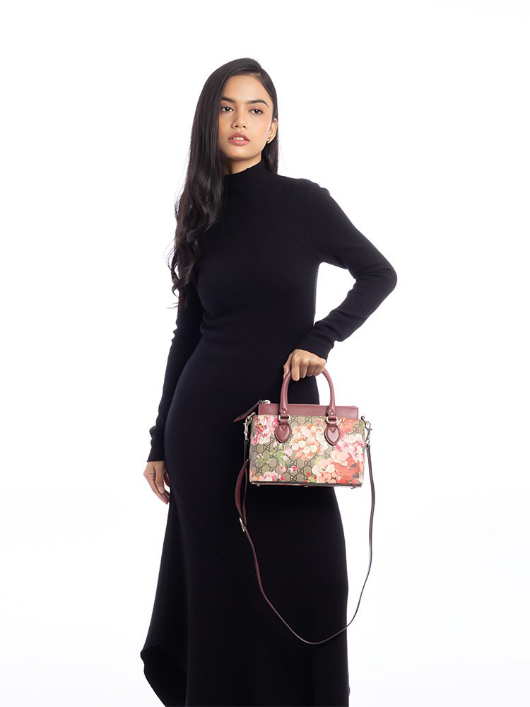 GG Supreme Blooms Mini Satchel Antique Rose