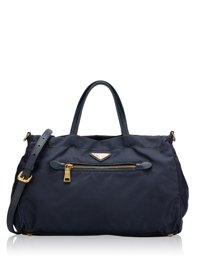 Tessuto Saffiano Shopper Bleu