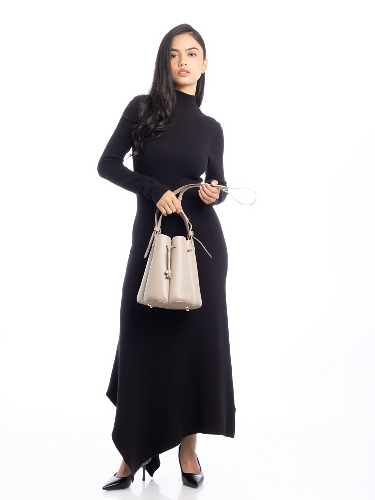 Textured Calfskin Numero Huit Taupe