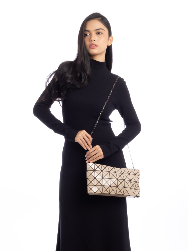 Bao Bao Lucent Chain Clutch Beige