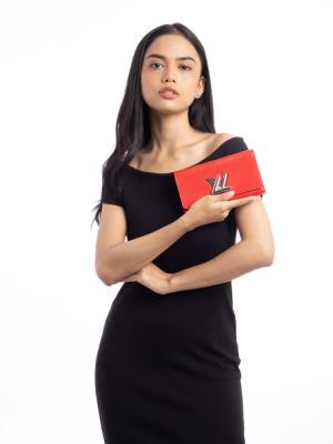 Epi Twist Wallet Coquelicot