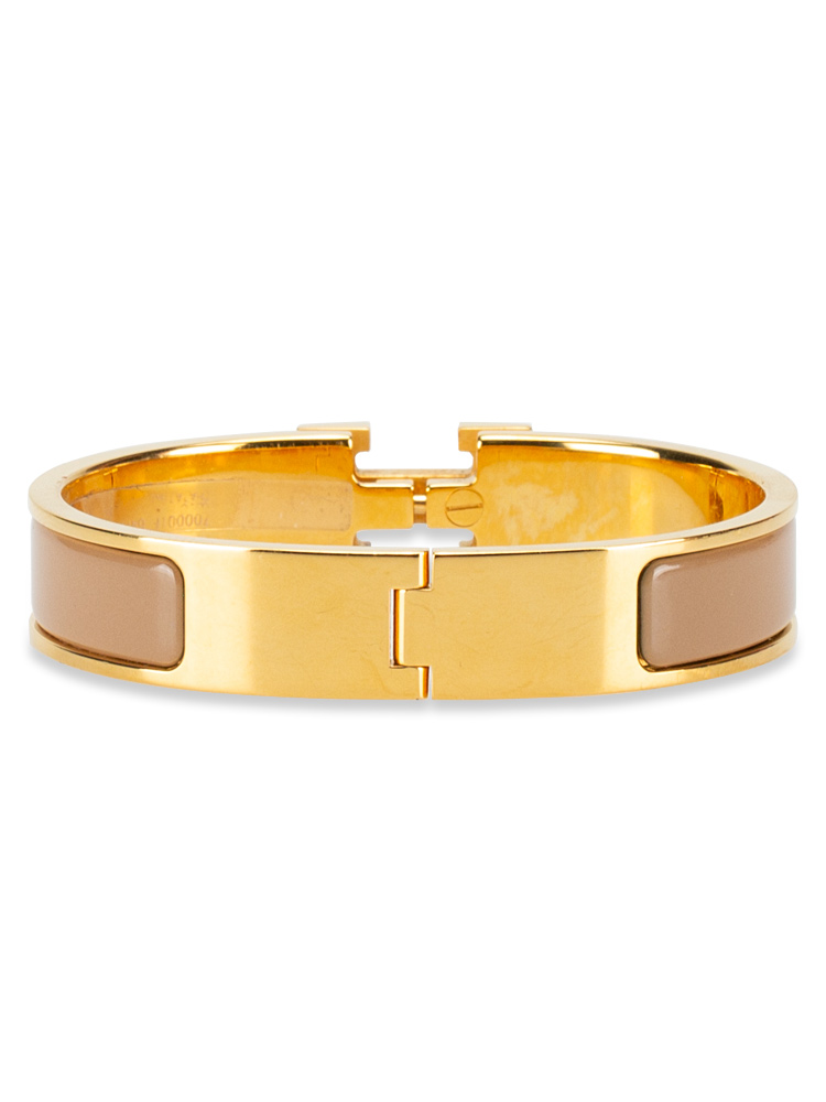 Enamel Narrow Clic Clac H Bracelet PM Châtaigne