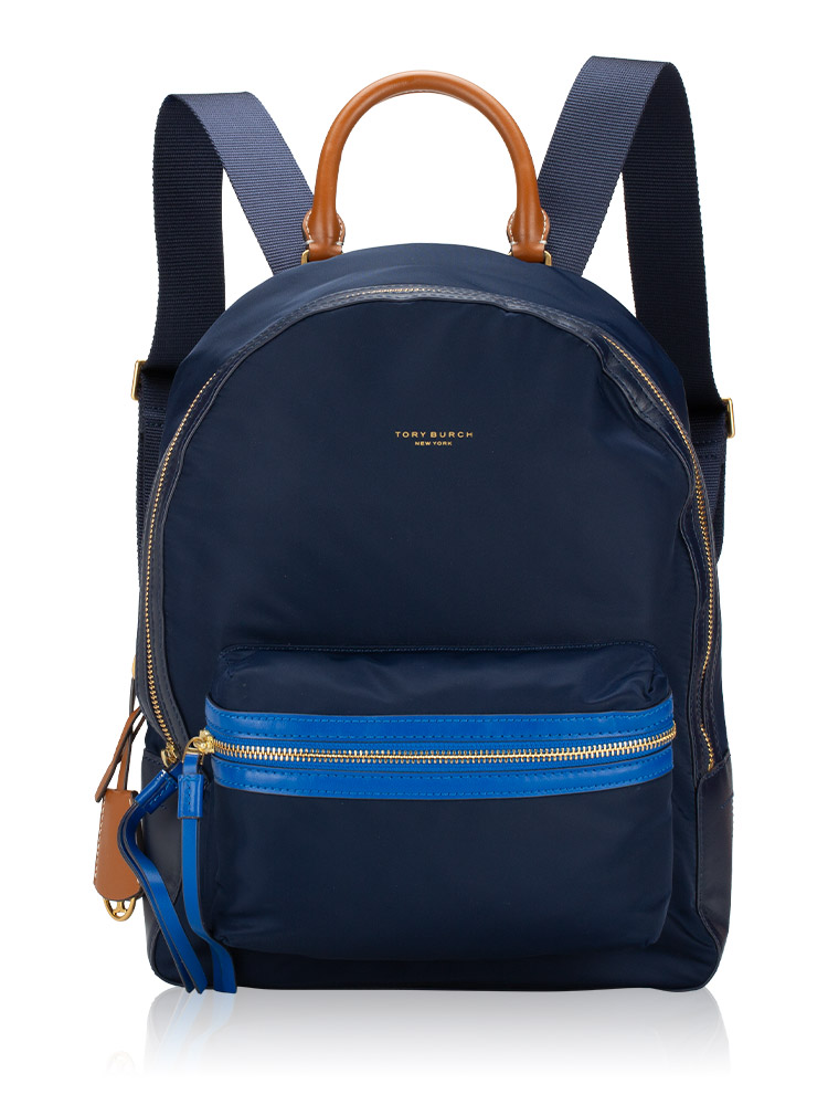 Perry Nylon Color Block Zip Backpack Royal Navy 