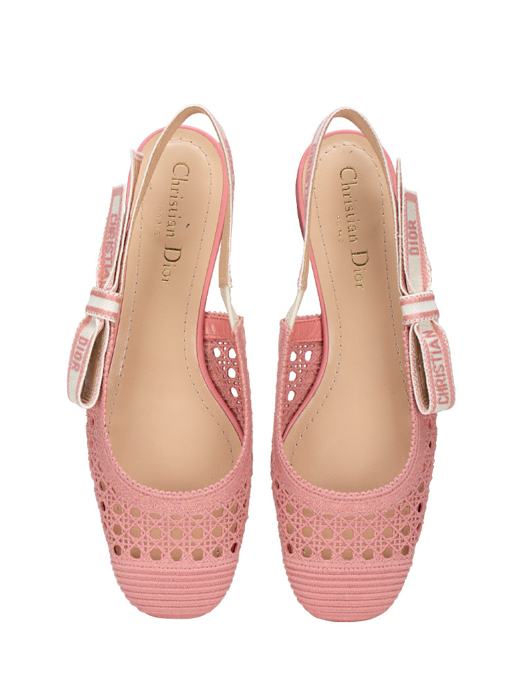 Cotton Mesh Cannage Dior 
Moi Slingback Ballet Flats Blush Sz 36