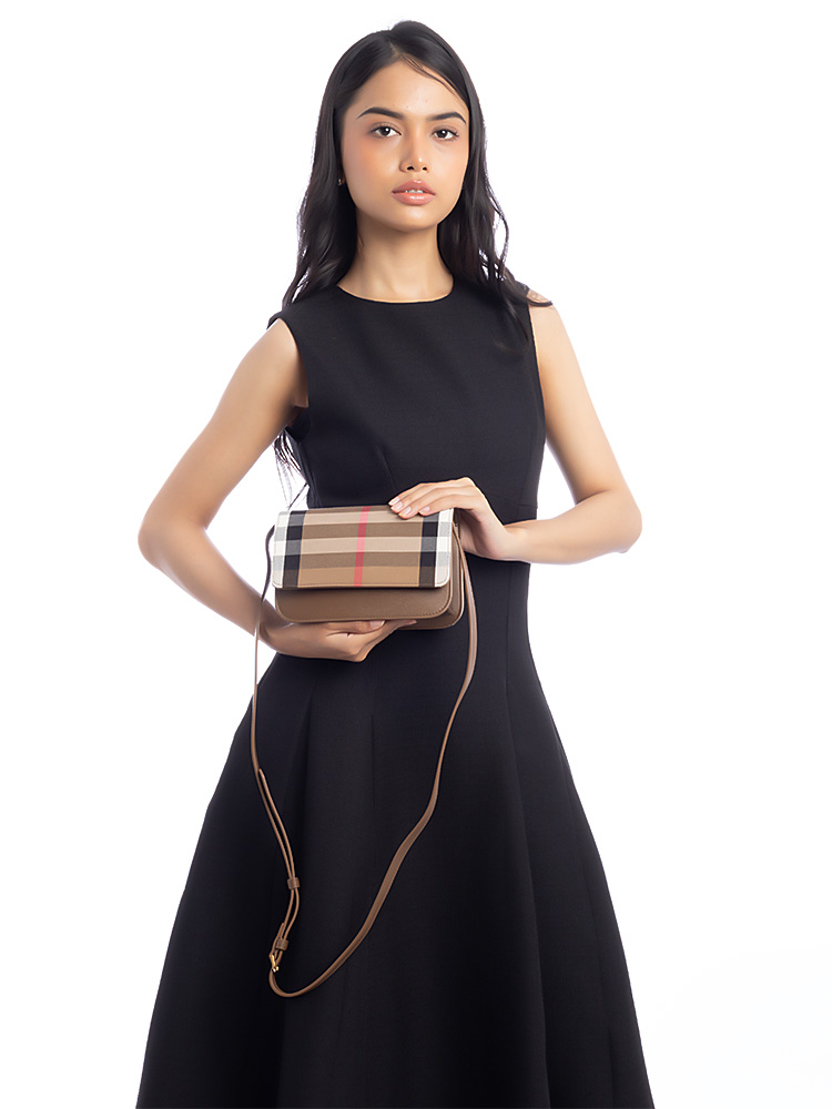 Canvas House Check Madison MX Crossbody Earth