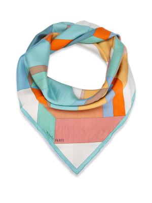 Perspective Cavaliere by Anamorphee 90 Silk Scarf Green Multicolor