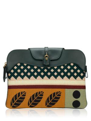 Prorsum Geometric Milverton Zip Pouch Green Multicolor