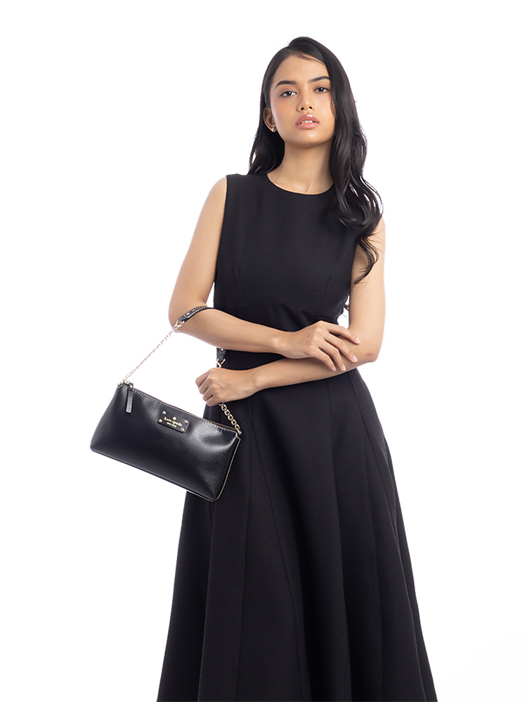 Wellesley Byrd Leather Shoulder Bag Black