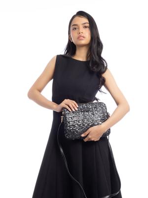 Sequin Crossbody Black