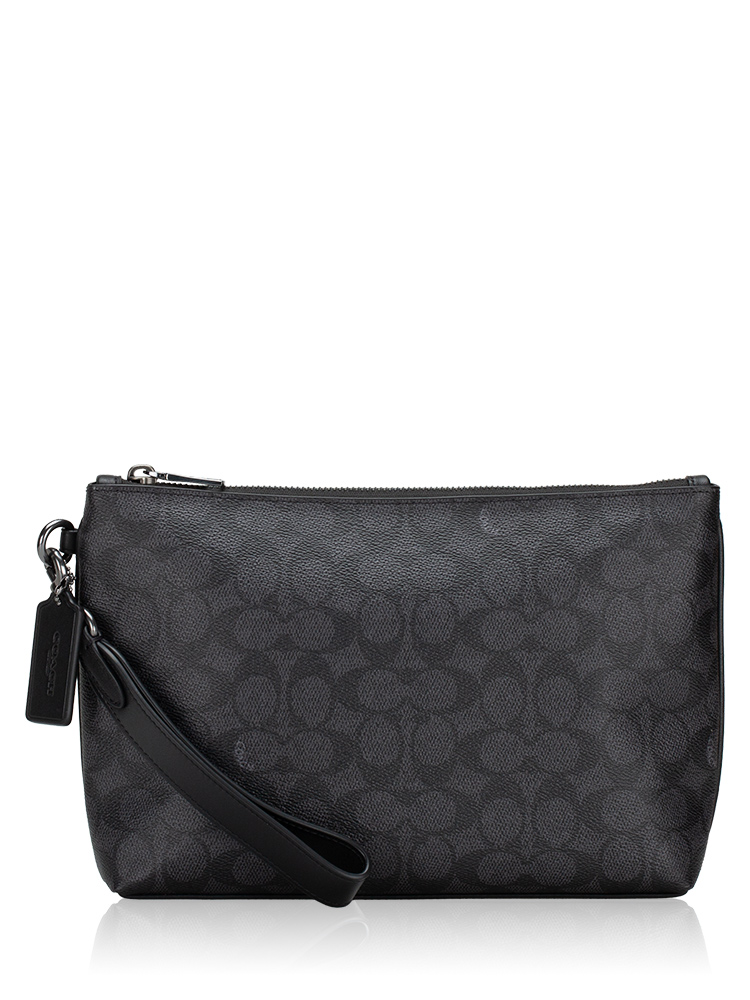 Men CCF32 Signature Canvas Pouch Charcoal Black