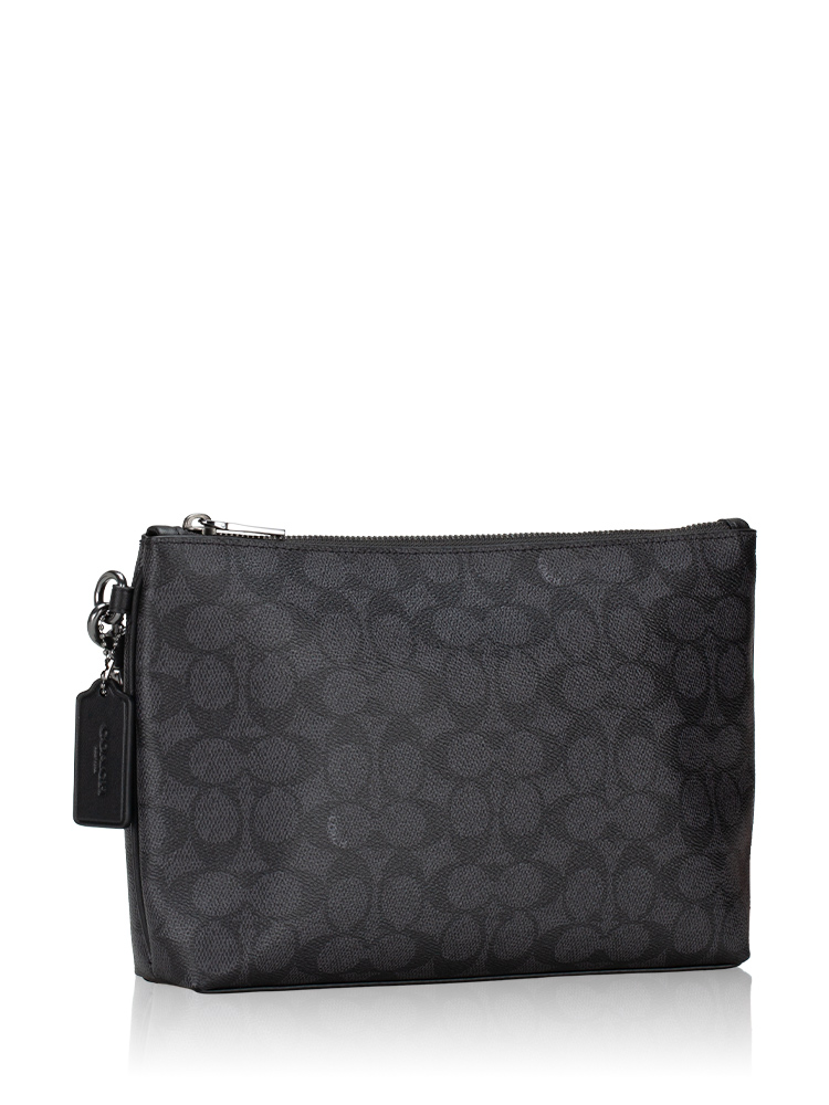 Men CCF32 Signature Canvas Pouch Charcoal Black