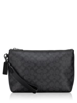 Men CCF32 Signature Canvas Pouch Charcoal Black