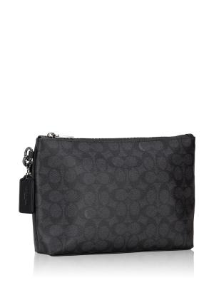 Men CCF32 Signature Canvas Pouch Charcoal Black