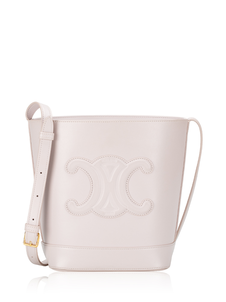 Smooth Calfskin Triomphe Small Bucket Bag Bleached Pink