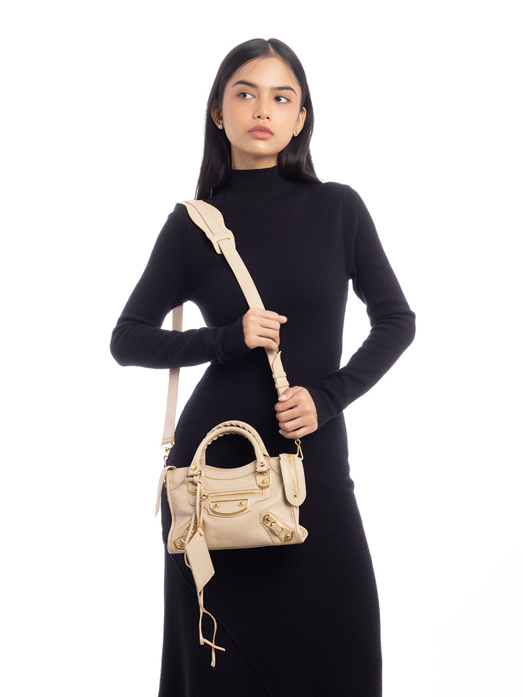 Gold Metallic Edge Mini City Beige Tapioca