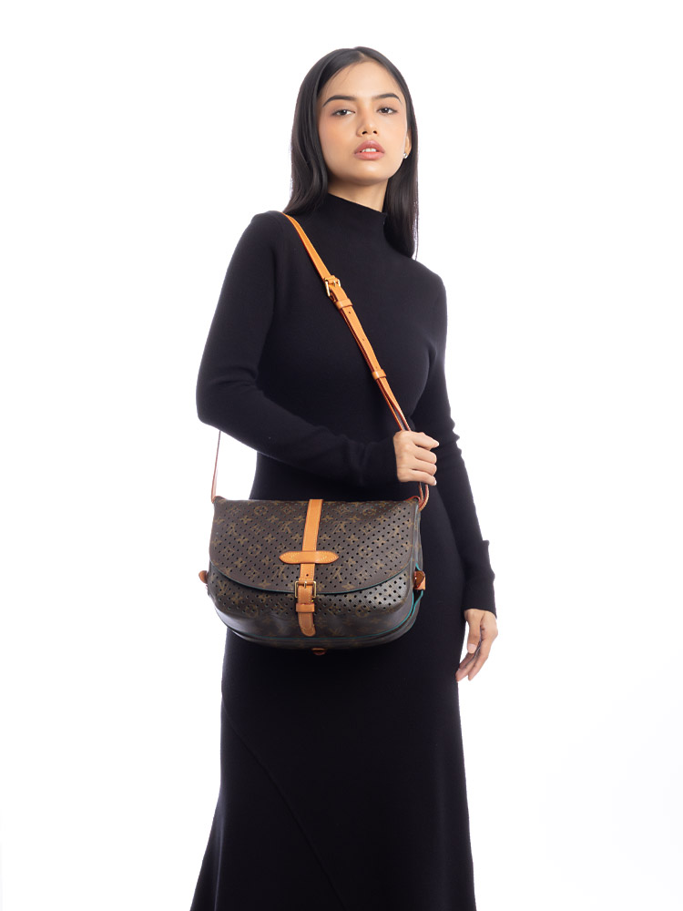 Monogram Flore Perforated Saumur Teal