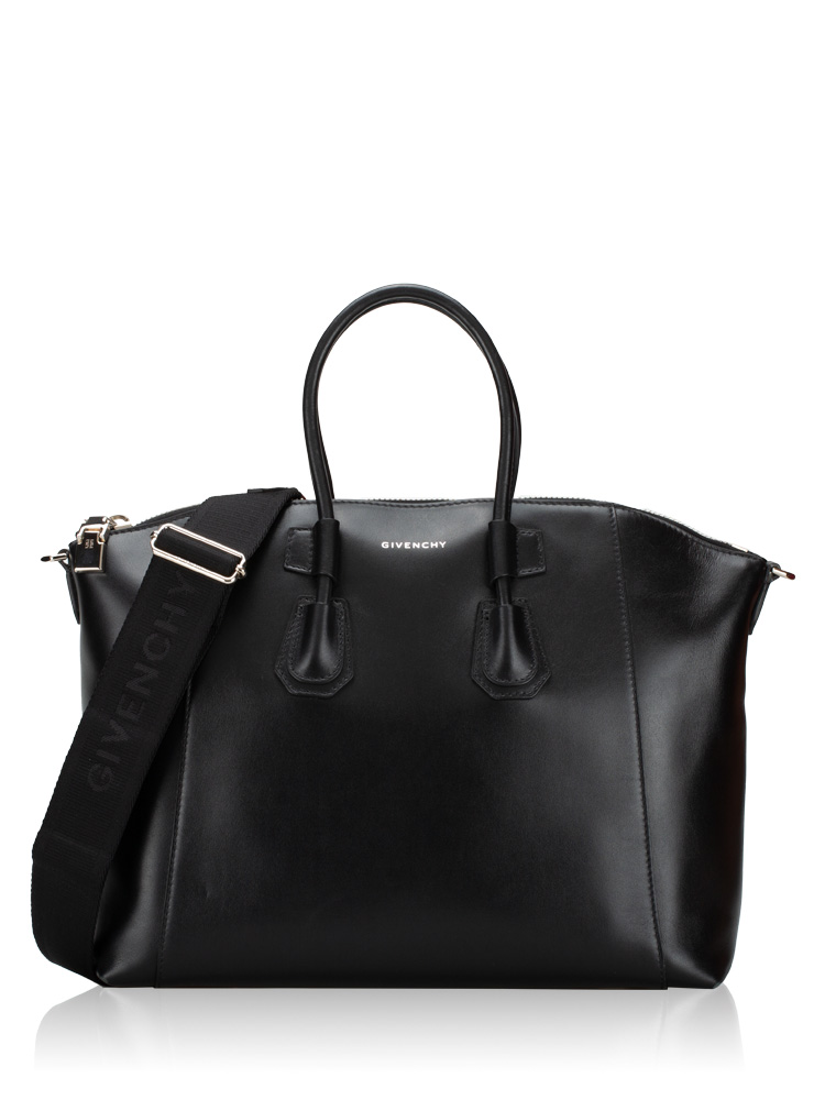 Box Calfskin Antigona Sport Small Top Handle Bag Black