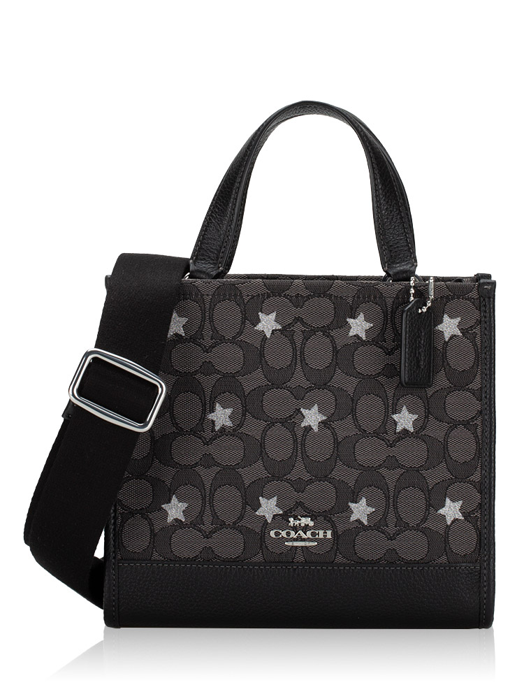 CO972 Signature Jacquard Star Dempsey Tote 22 Smoke Black Multi