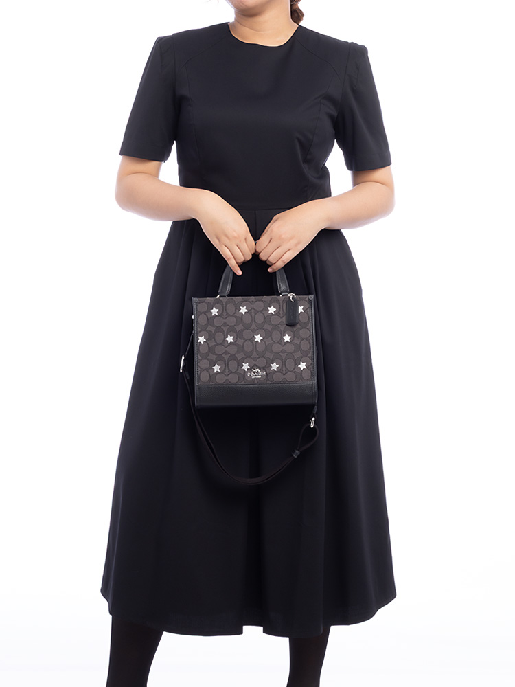 CO972 Signature Jacquard Star Dempsey Tote 22 Smoke Black Multi