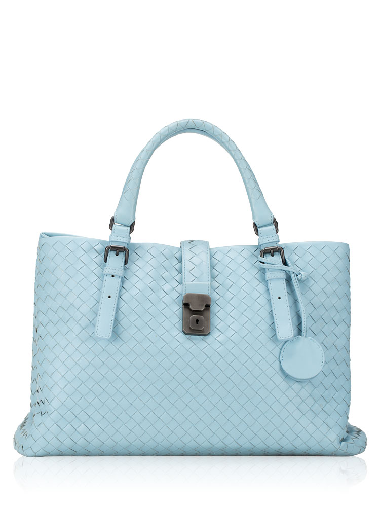 Intrecciato Nappa Medium Roma Sky Blue