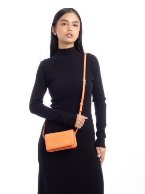 H107L01FA21 Groove Leather Mini Crossbody Melon