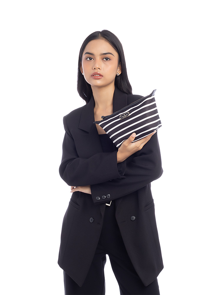 Wilson Road French Stripe Jodi Pouch Black Multi