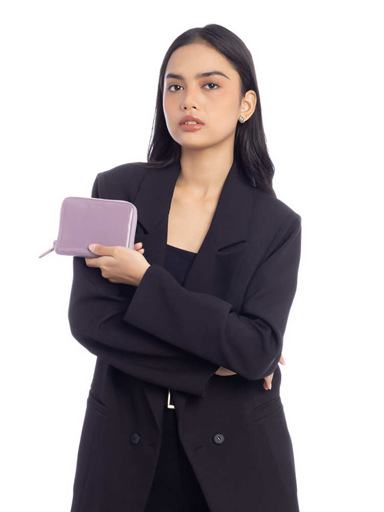 M287 Vintage Spazzolato Compact Wallet Lampone