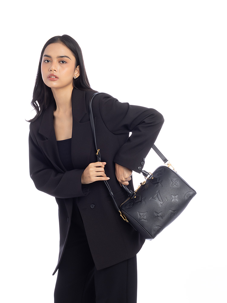 Monogram Empreinte Giant Speedy 25 Bandouliere Noir