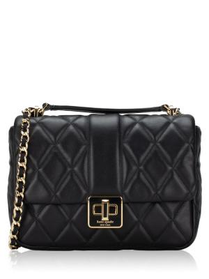 Carey Quilted Small Flap Crossbody Black