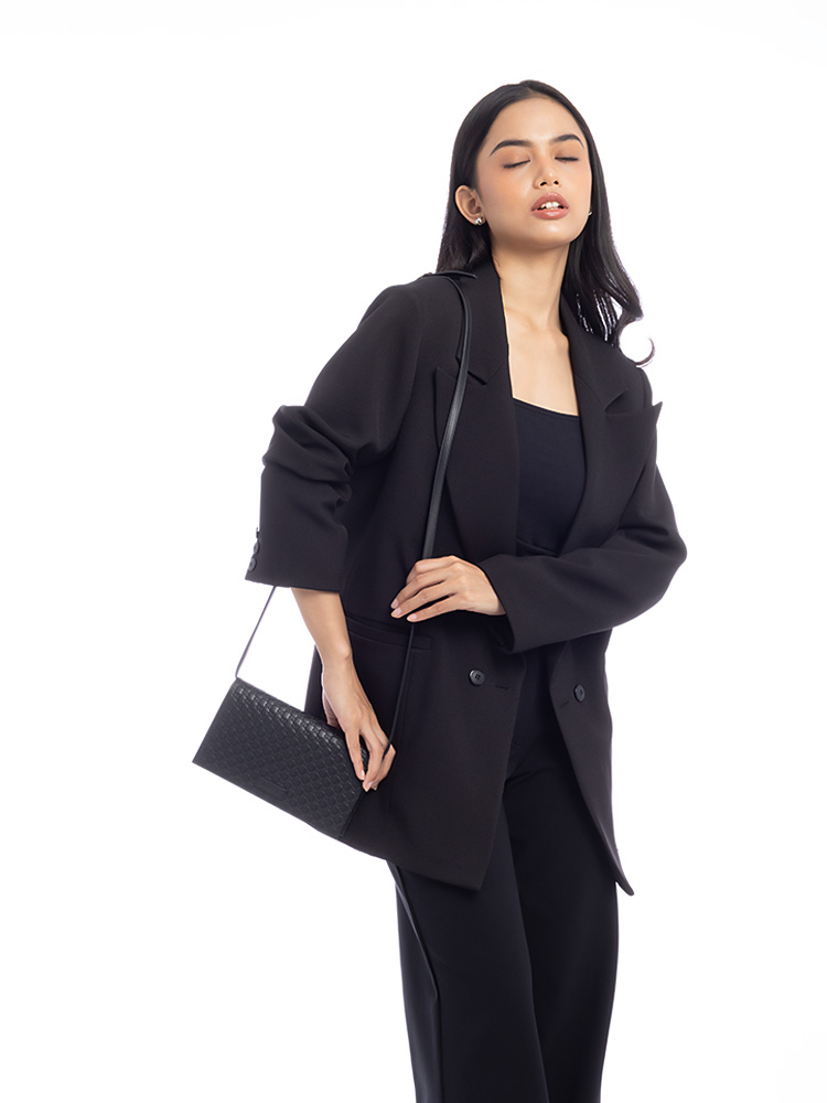 Microguccissima Wallet on Strap Black