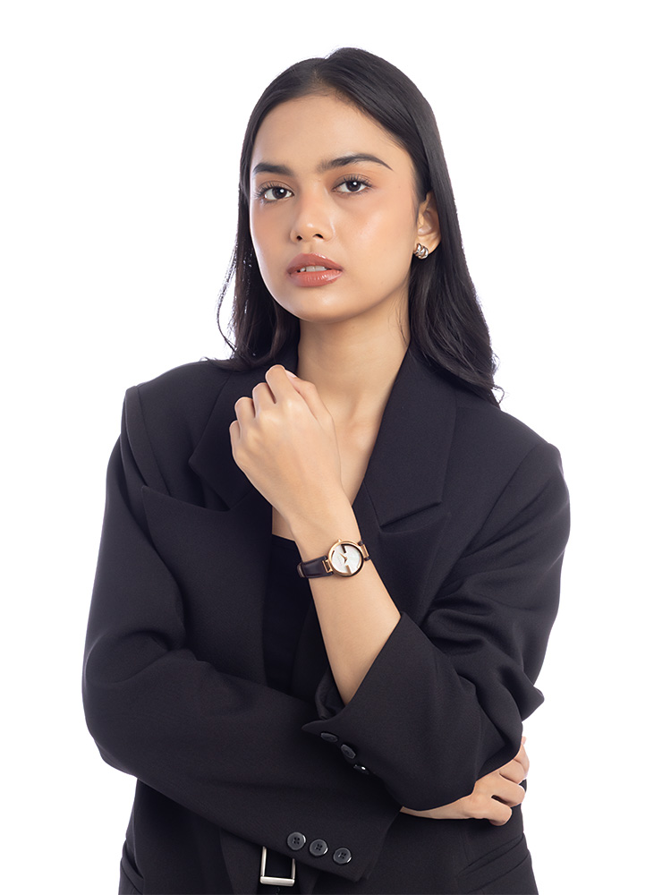 Leather Interlocking G 29mm Leather Watch Brown