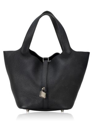 Taurillon Clemence Picotin Lock 22 MM Noir