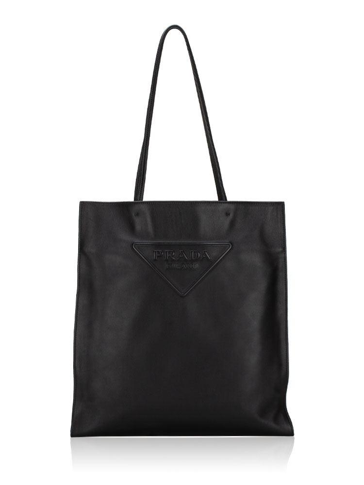 1BG429 Calfskin Softy Logo Shopper Nero