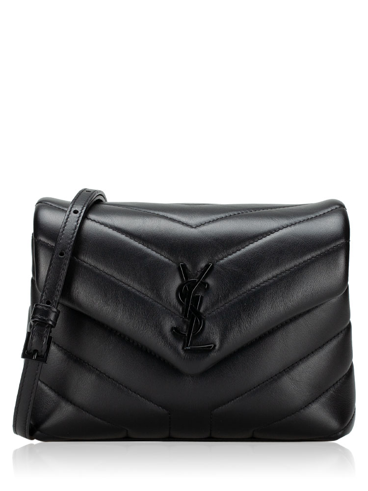 Calfskin Y Quilted Monogram Loulou Toy Crossbody Black