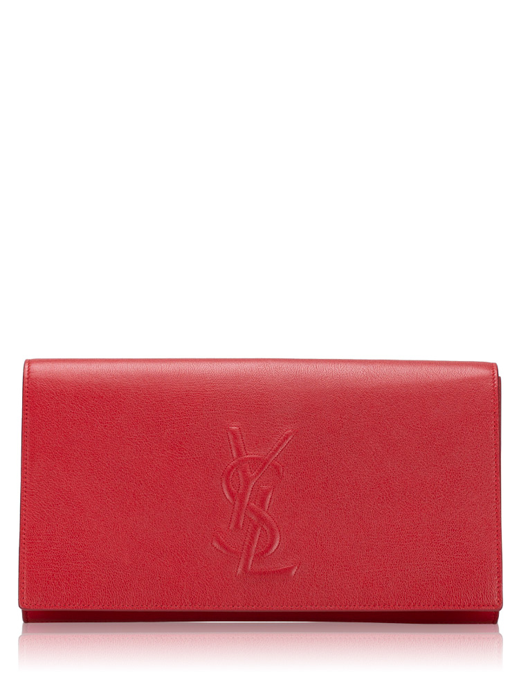 Goatskin Belle De Jour Large Clutch Red
