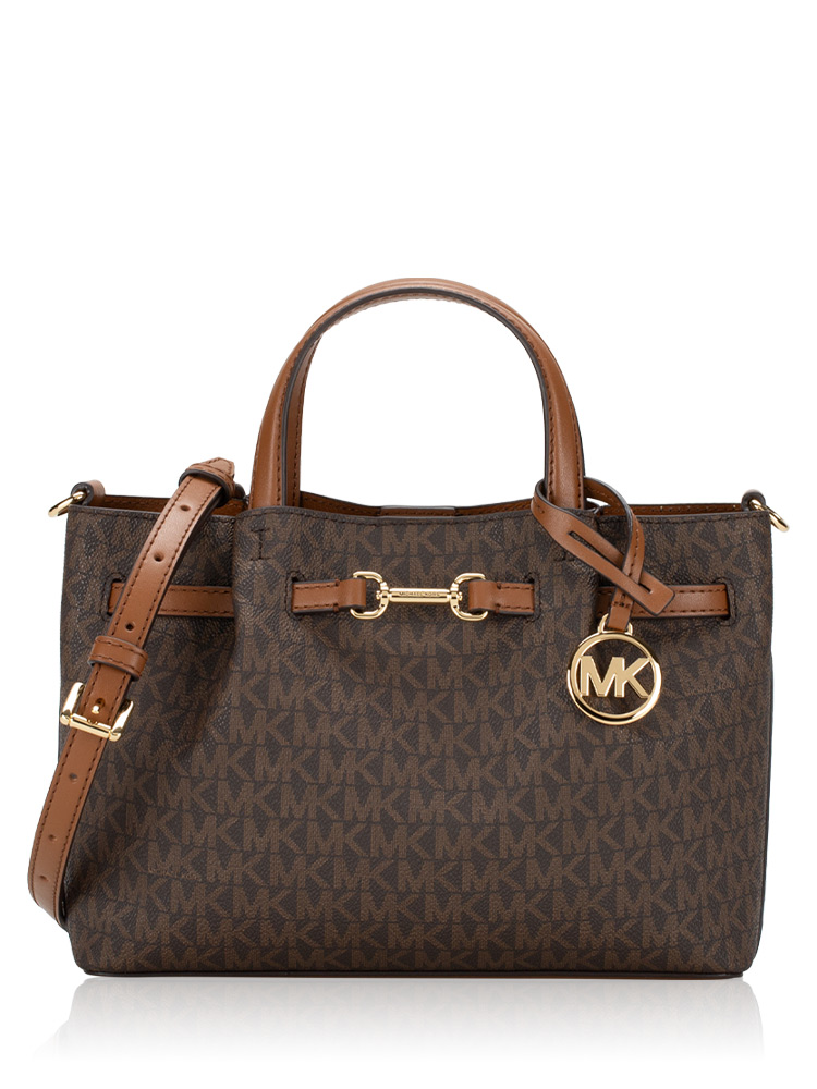 Signature Carson Small Satchel Brown