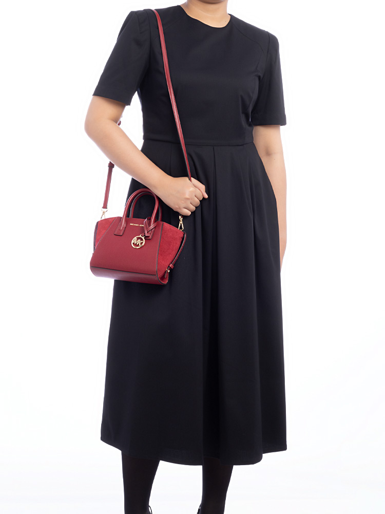 Avril Leather XS Satchel Cherry