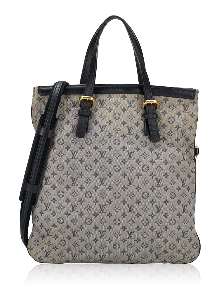 Monogram Mini Lin Françoise Tote Navy Grey