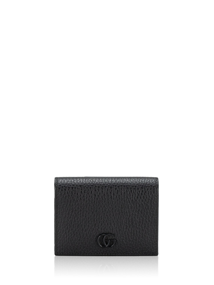 Pebbled Calfskin GG Marmont Small Wallet Black