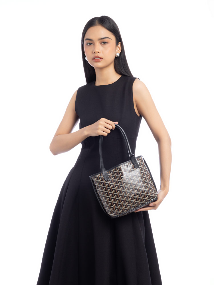 Goyardine Reversible Mini Anjou Black