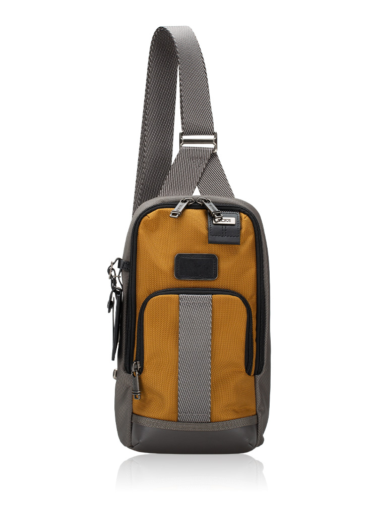 Men Fife Slim Sling Bag Light Grey Gold