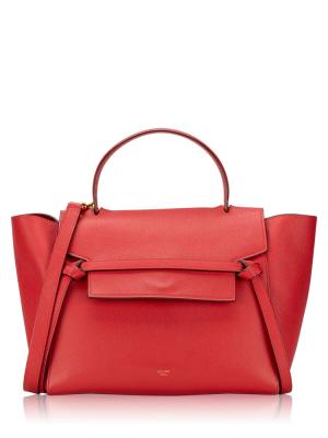 Grained Calfskin Mini Belt Bag Coquelicot