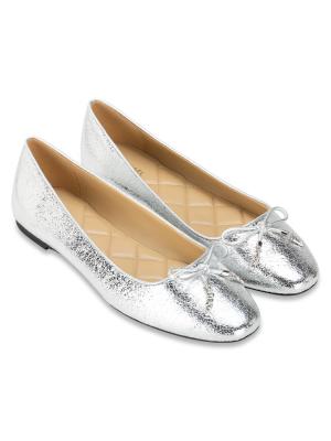 Nori Flex Metallic Leather Ballet Flat Silver Sz 9