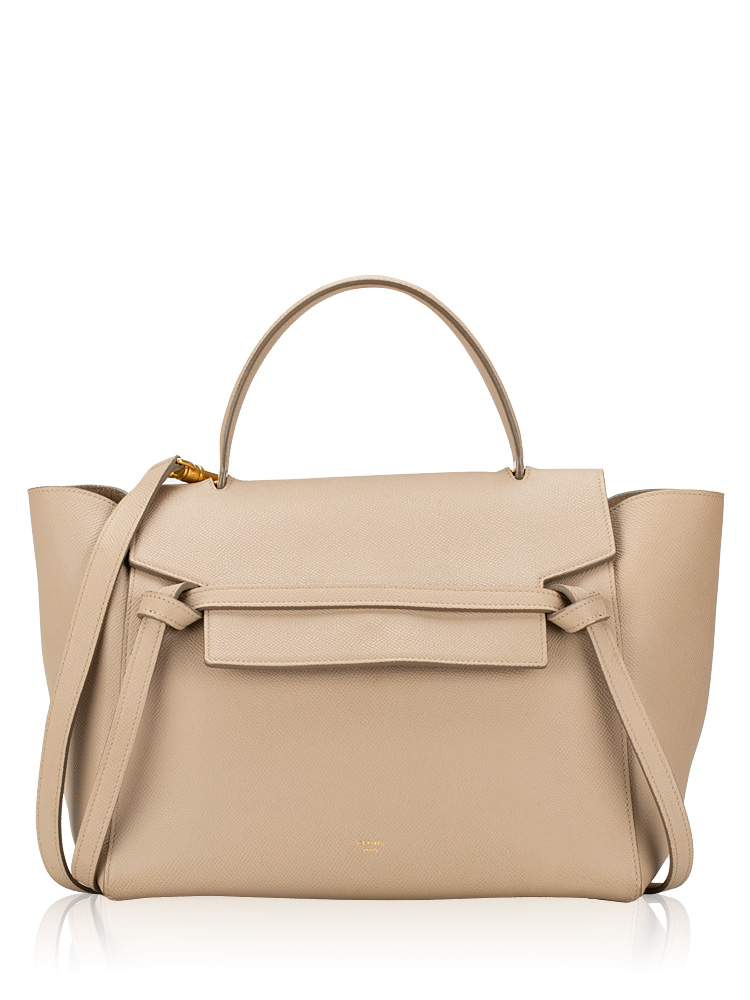 Grained Calfskin Mini Belt Bag Light Taupe