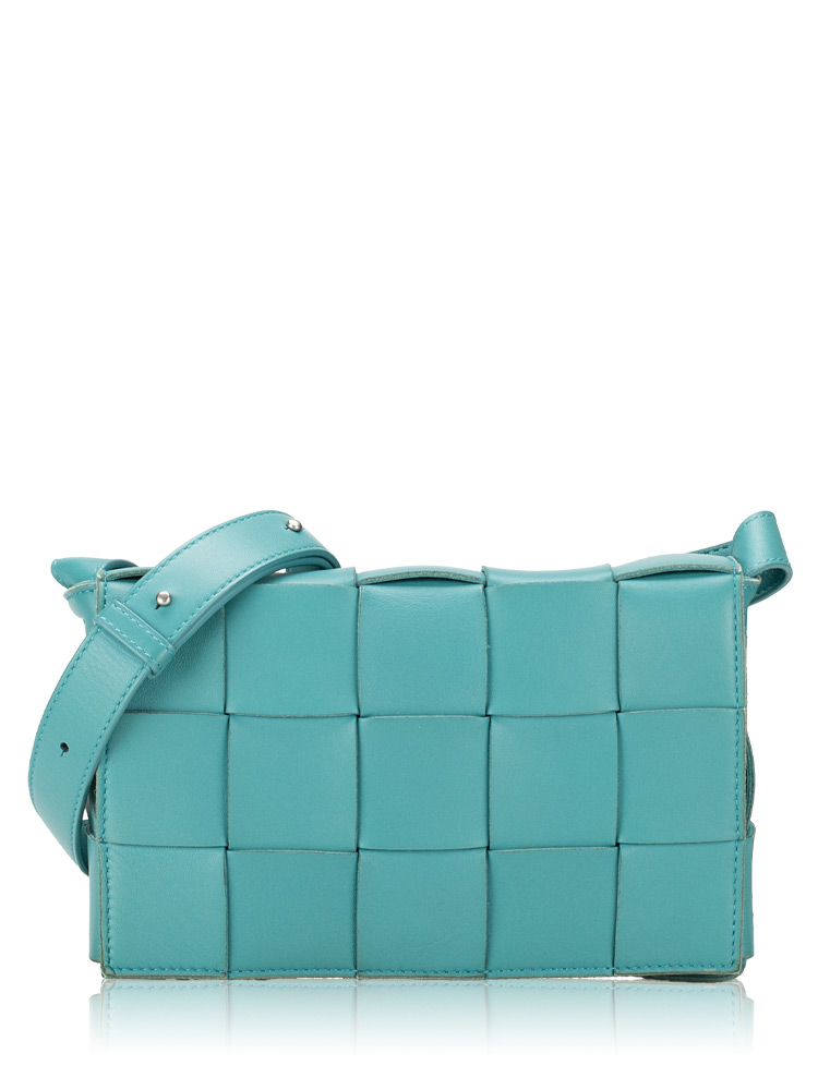 Nappa Maxi Intreccio Cassette Crossbody Linoleum