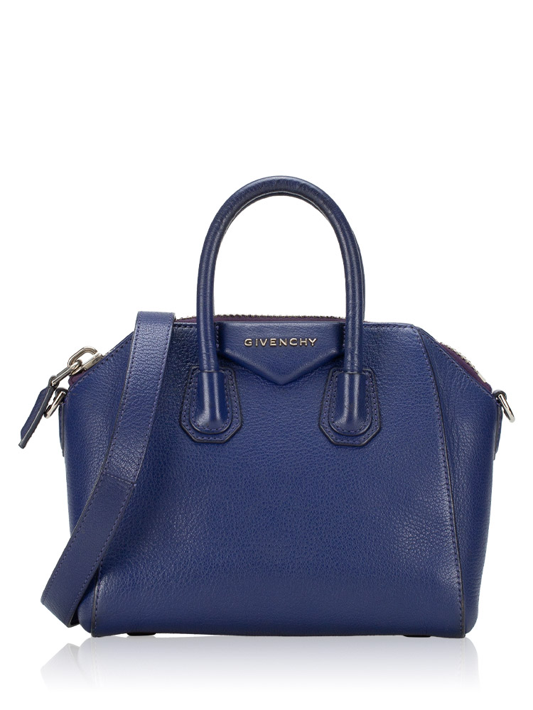 Sugar Goatskin Mini Antigona Cobalt Blue