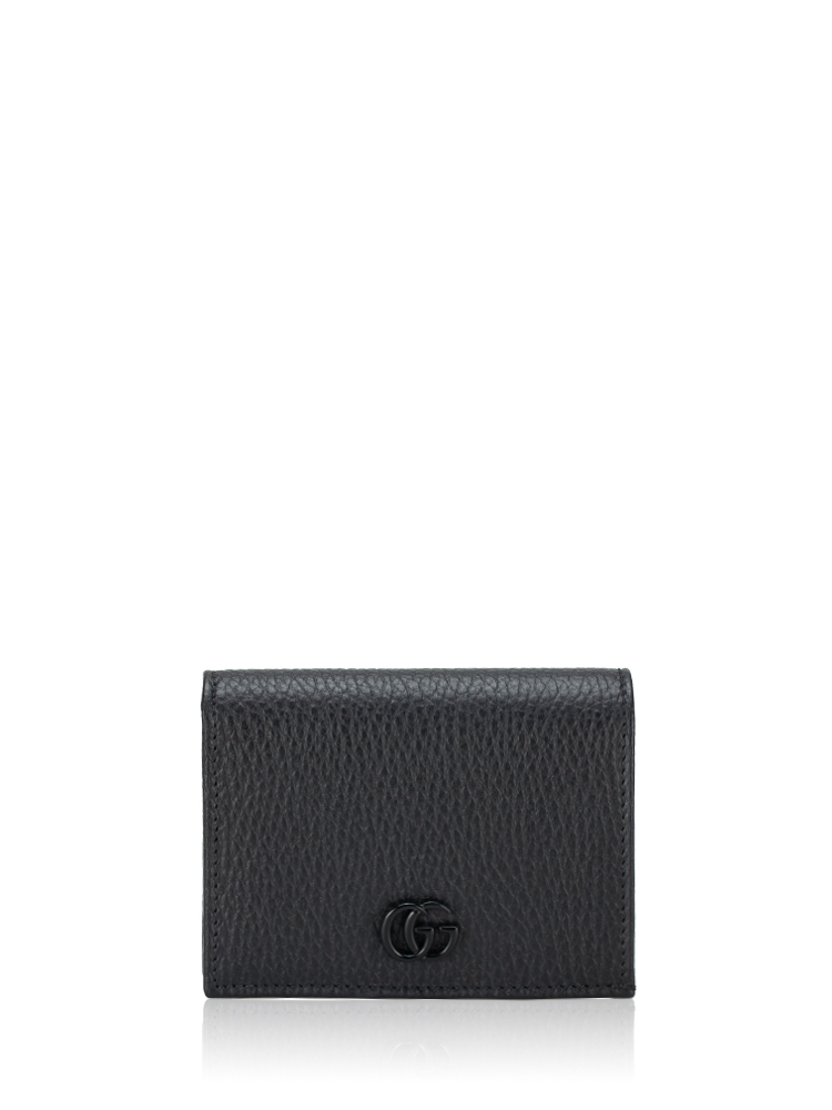 Calfskin GG Marmont Card Case Black